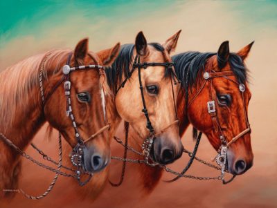 Amigos Commission Painting by Calgary equine artist Shannon Lawlor